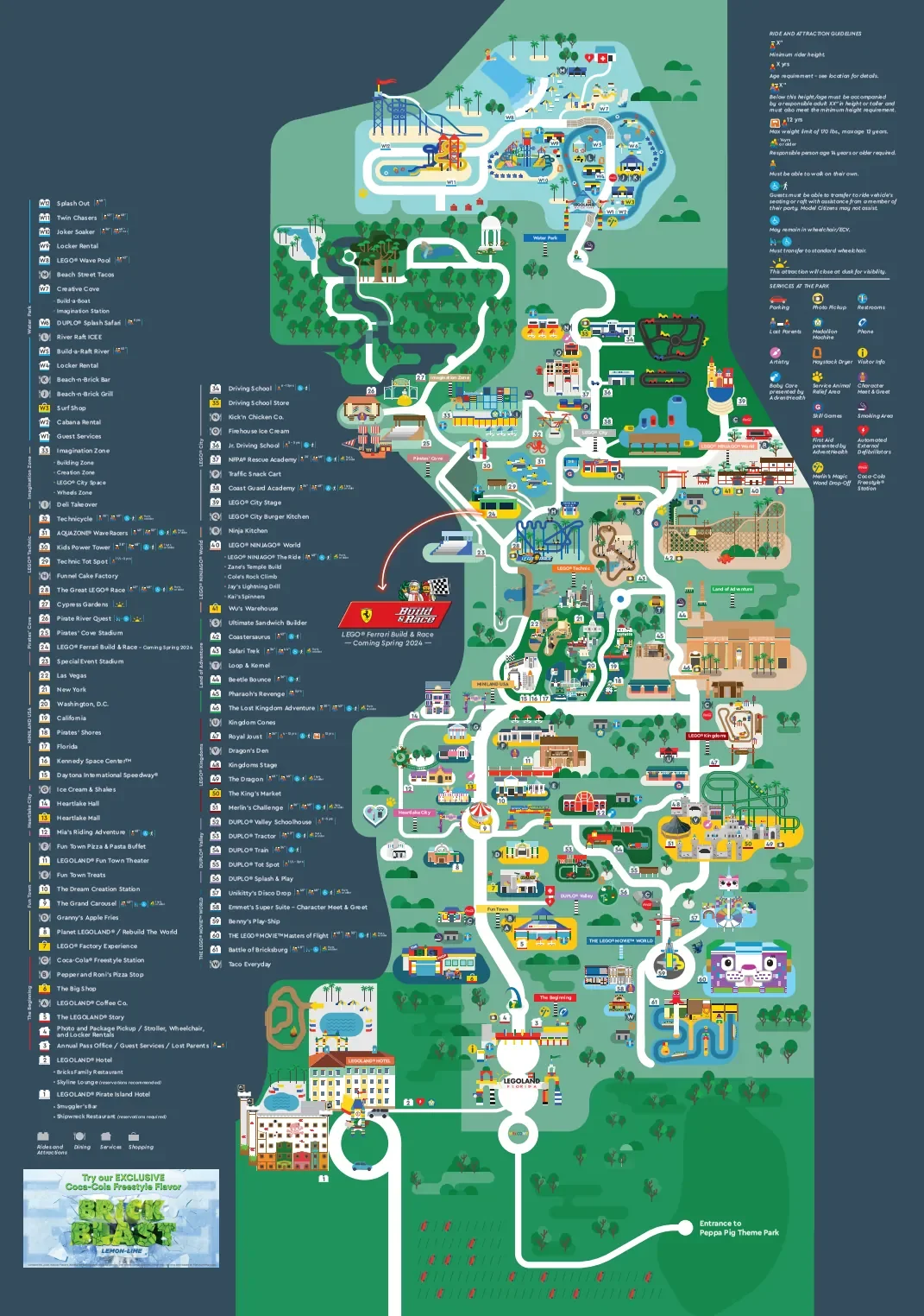 LEGOLAND Florida Map 2024