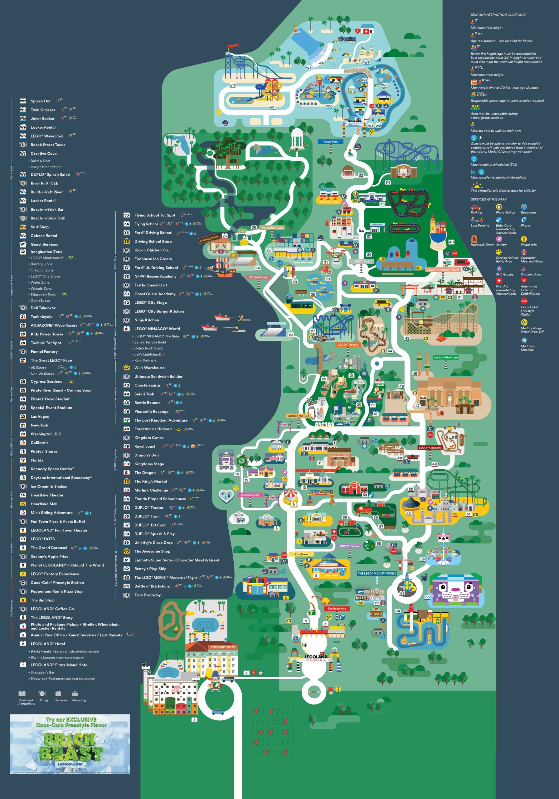 LEGOLAND Florida Park Map Sept 2022