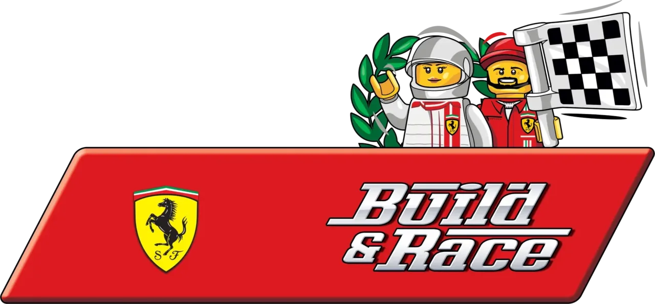 LEGOLAND Florida Resorts LEGO Ferrari Build  Race Experience Opening March 2024 logo