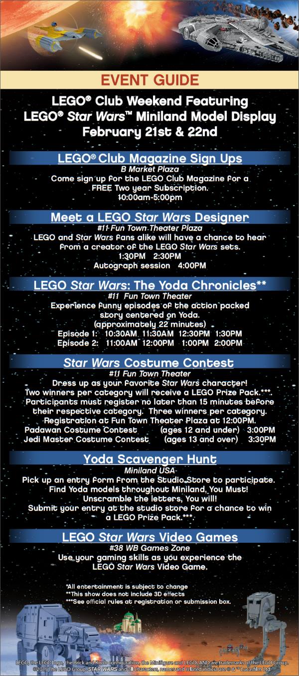 LEGOLAND Florida Star Wars Event Schedule