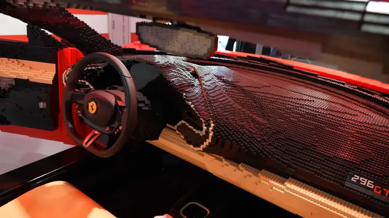 NEW Ferrari Build  Race Opens At LEGOLAND Florida Life Sized Car Made Of LEGO 
