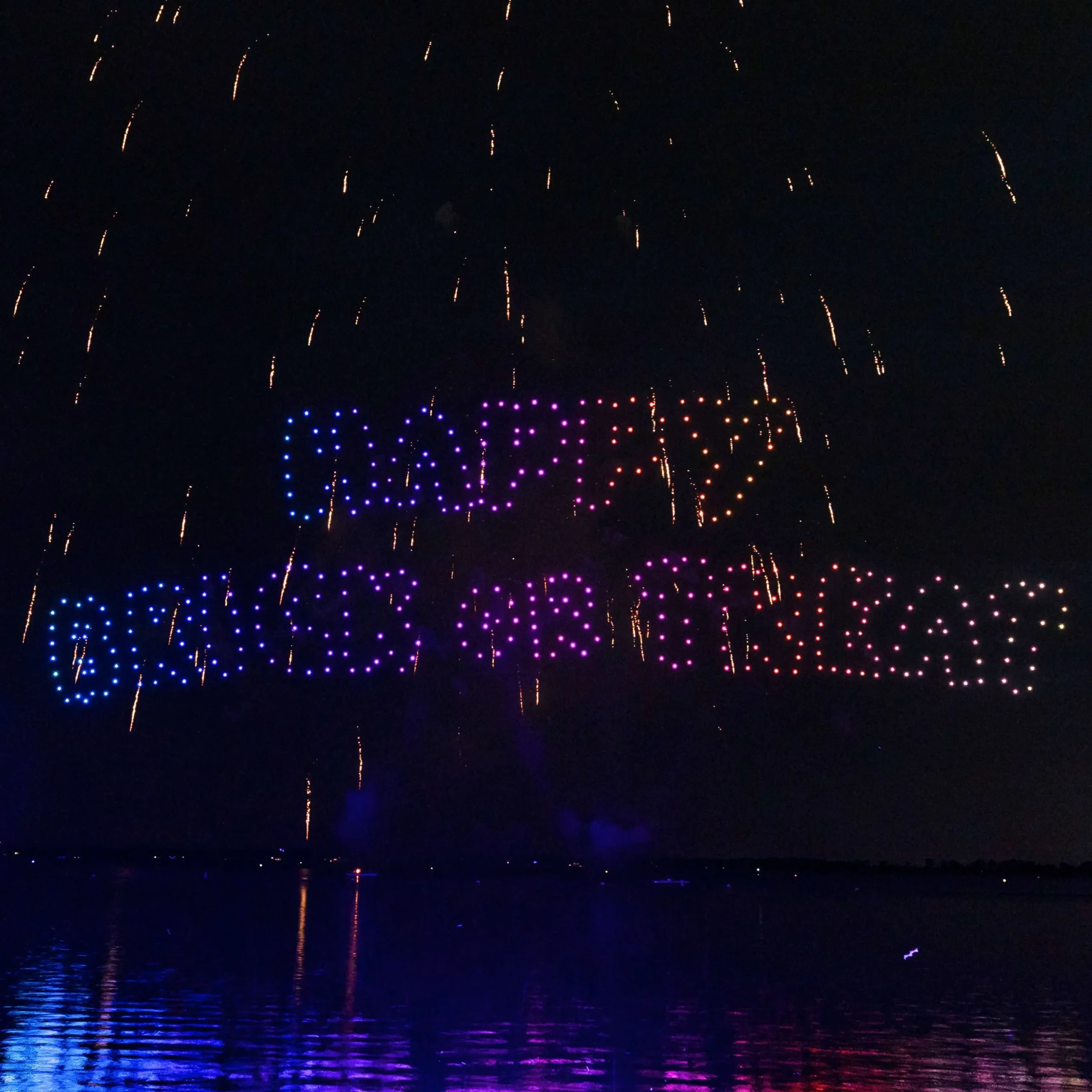 LEGOLAND Florida Brick-or-Treat 2026: Dates, Candy and Planning Tips 5 Monster Skytacular drone show spelling Happy Brick-or-Treat over the lake